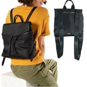 Botkier Trigger Black Vegan Faux Leather & Nylon Mini Backpack